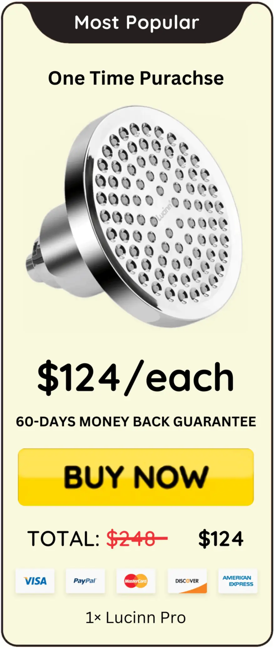 Lucinn Pro Filtered Showerhead offer price